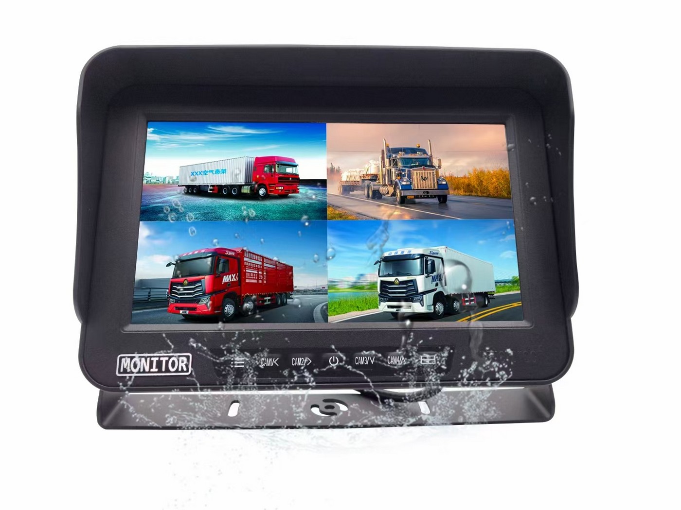 Waterdichte 10 inch monitor voor achteruitrijcamera's voor auto's, vrachtwagens en bestelwagens