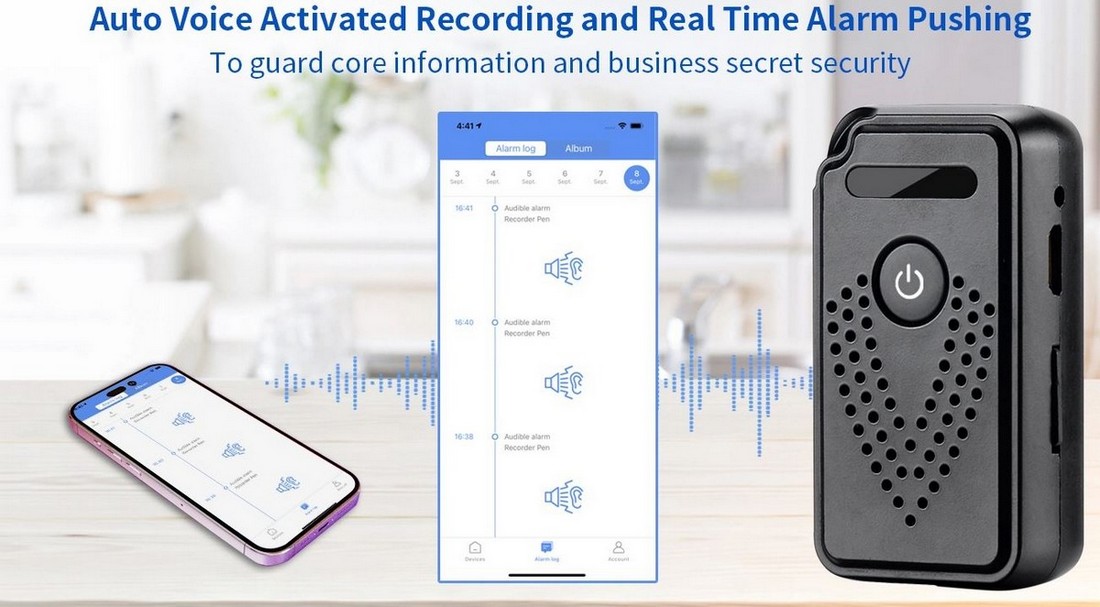 WIFI APP audio voice recorder bestuurd via uw mobiele telefoon