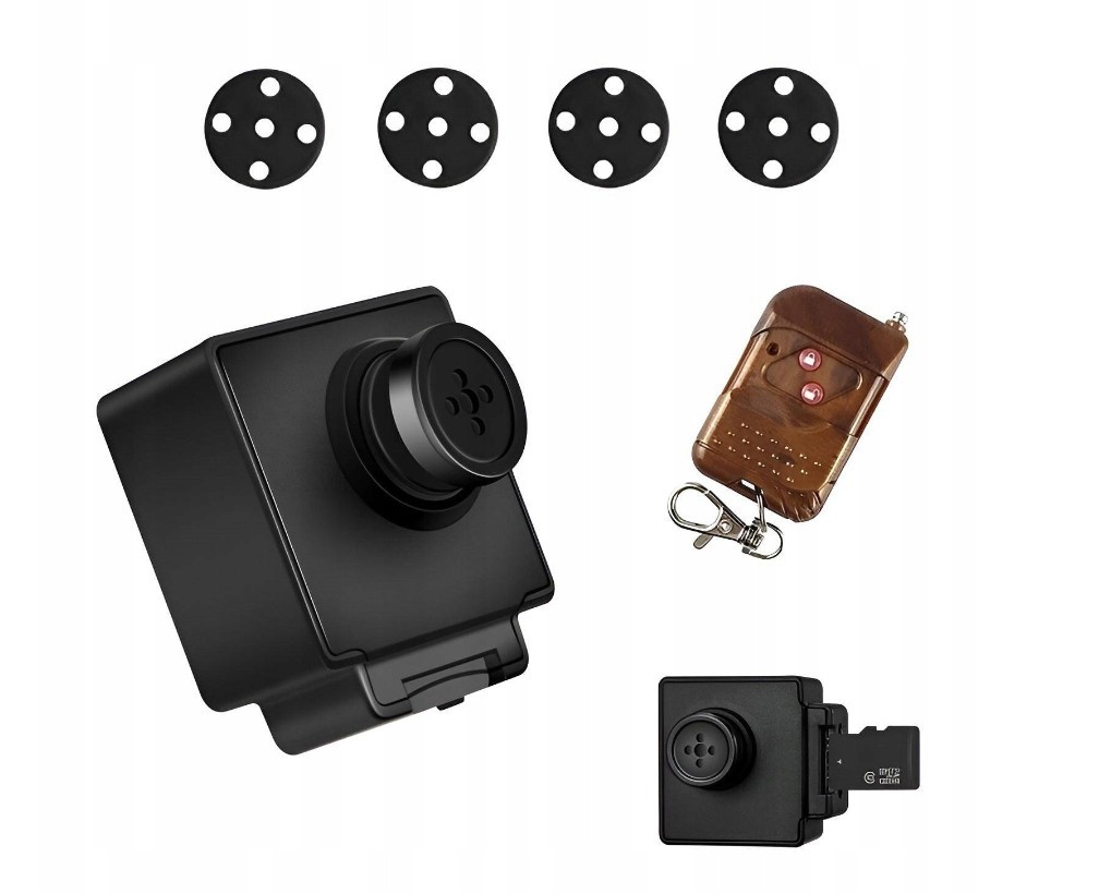 Verborgen camera in een knop - Spy button camera mini full hd