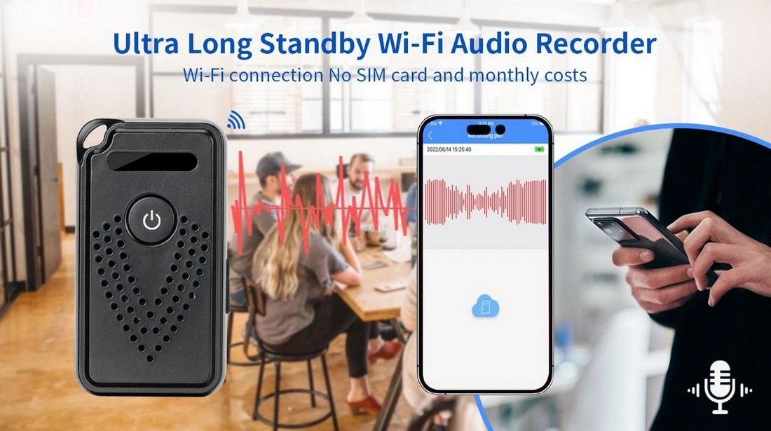 wifi audio recorder geluidsopname verborgen